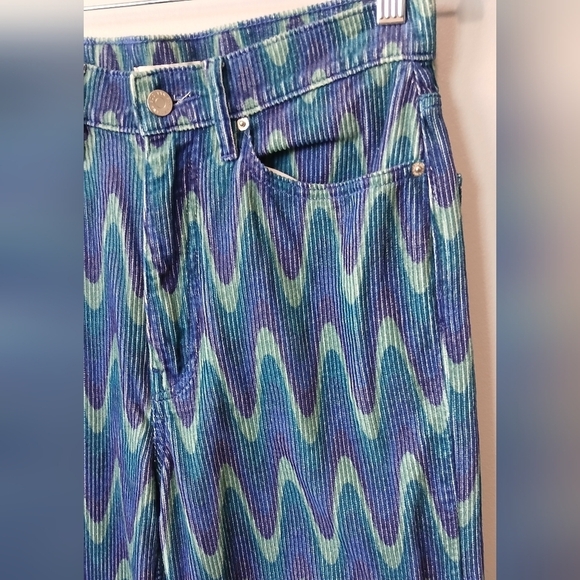BDG high & wide purple & blue corduroy pants women's size 27 hippie groovy - Picture 2 of 7